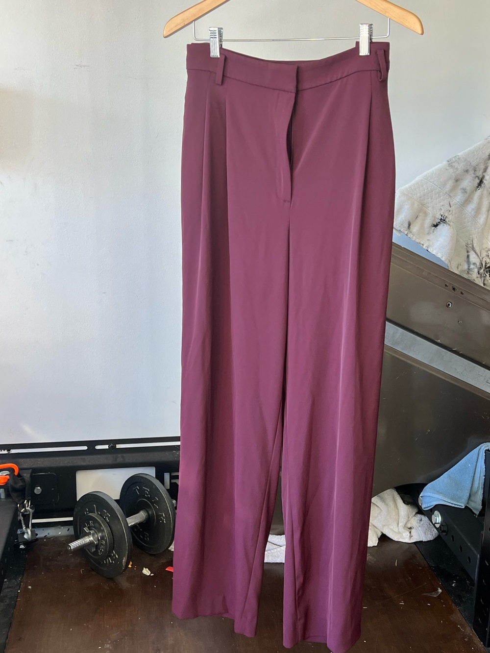 Ann Taylor 16 Burgundy Wide Leg Pants